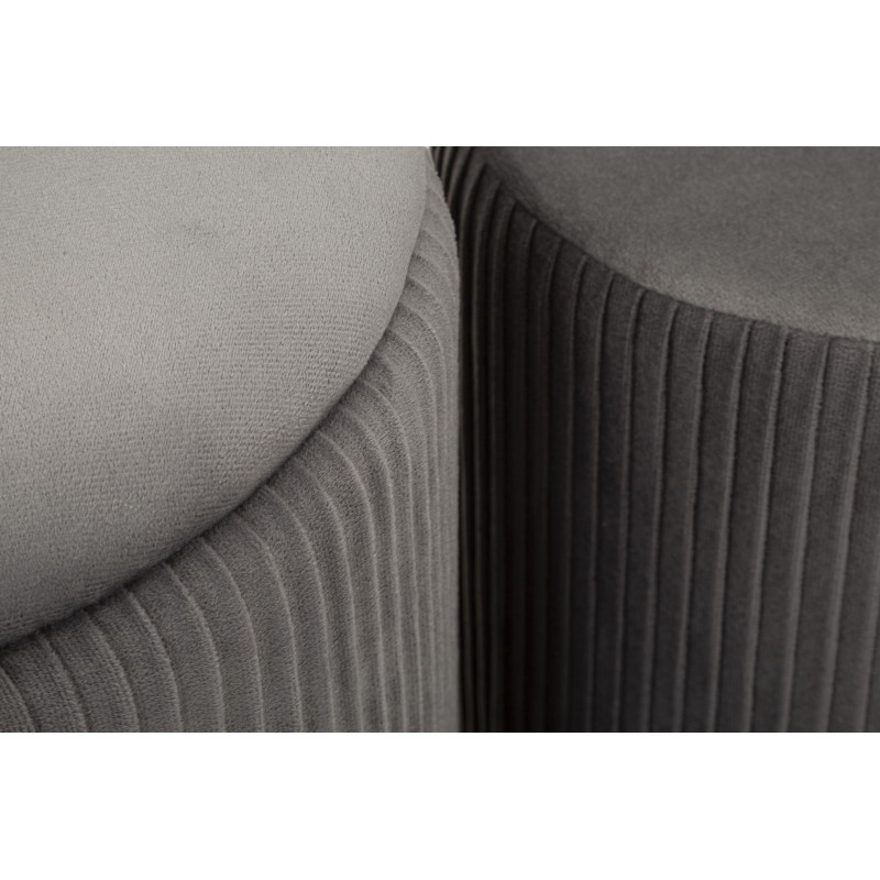 Panca Con Contenitore E Sgabelli Shopy Grigia Set 3 Pz cm 80x37x42-29x35