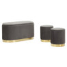Panca Con Contenitore E Sgabelli Shopy Grigia Set 3 Pz cm 80x37x42-29x35