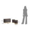 Panca Con Contenitore E Sgabelli Shopy Grigia Set 3 Pz cm 80x37x42-29x35