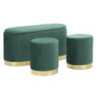 Panca Con Contenitore E Sgabelli Shopy Verde Set 3 Pz cm 80x37x42-29x35