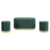 Panca Con Contenitore E Sgabelli Shopy Verde Set 3 Pz cm 80x37x42-29x35