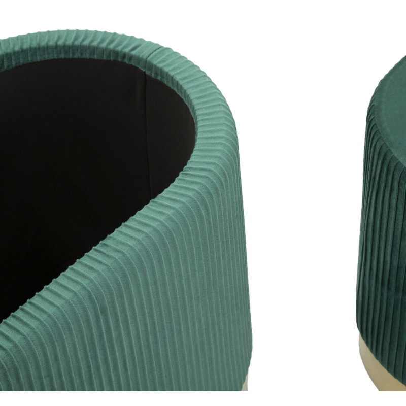 Panca Con Contenitore E Sgabelli Shopy Verde Set 3 Pz cm 80x37x42-29x35