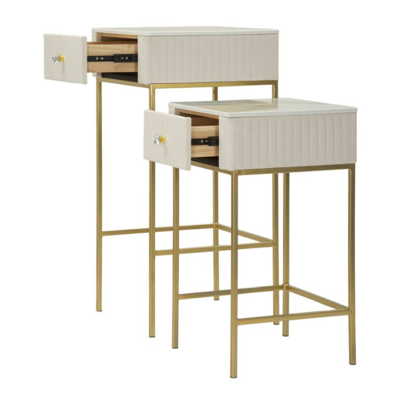 Tavolinetti Alti Wedding Quadrati Set 2 Pz cm ø 45x90-40x70