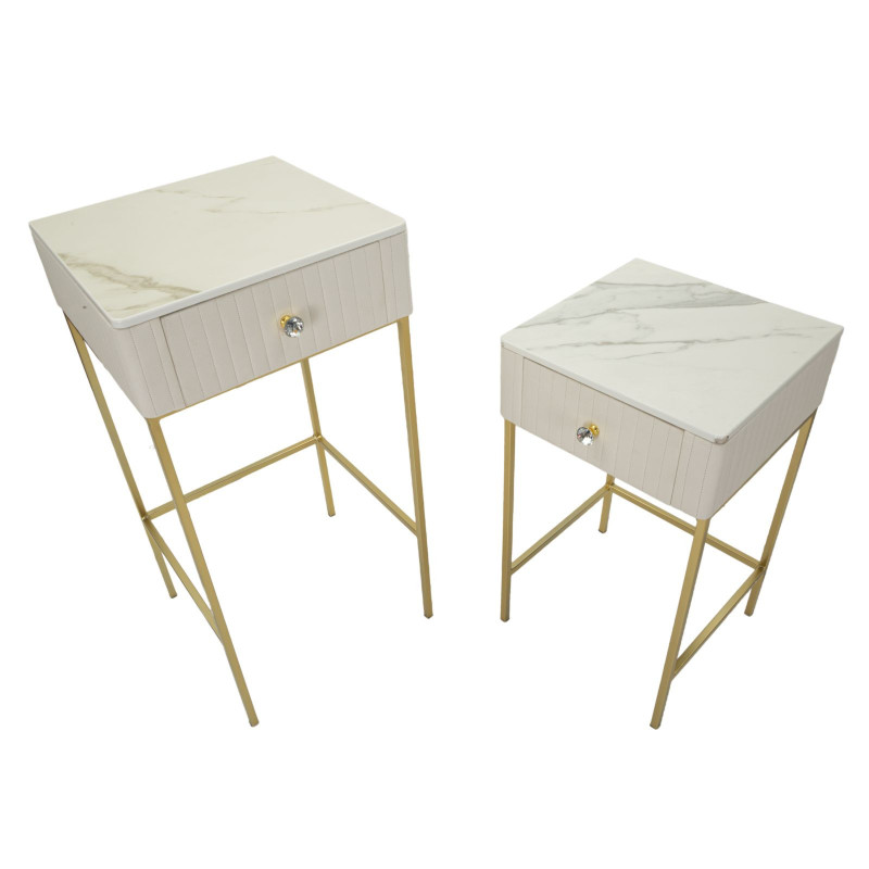Tavolinetti Alti Wedding Quadrati Set 2 Pz cm ø 45x90-40x70