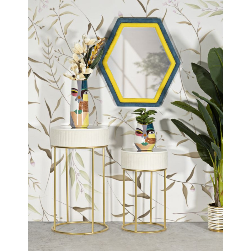 Tavolinetti Alti Wedding Rotondi Set 2 Pz cm ø 50x90-40x70