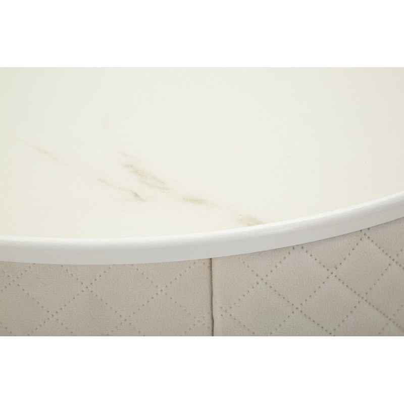 Comodino/toletta Con Puff Vellit Crema cm ø 52x70 - ø 36x39