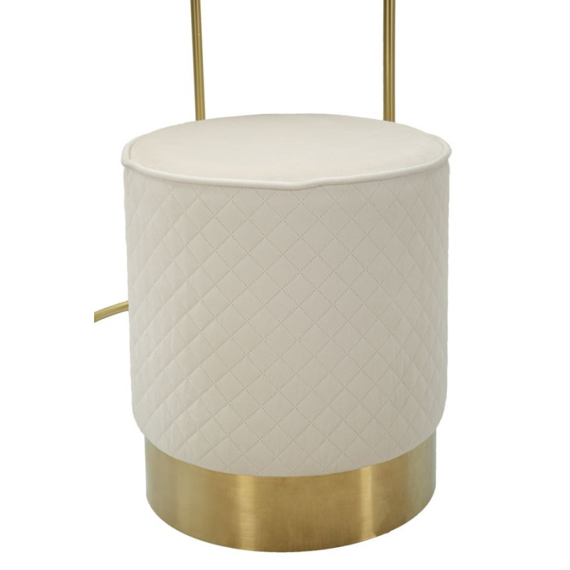 Comodino/toletta Con Puff Vellit Crema cm ø 52x70 - ø 36x39