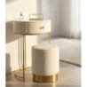 Comodino/toletta Con Puff Vellit Crema cm ø 52x70 - ø 36x39