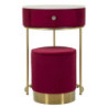 Comodino/toletta Con Puff Vellit Rosso cm ø 52x70 - ø 36x39