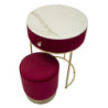 Comodino/toletta Con Puff Vellit Rosso cm ø 52x70 - ø 36x39
