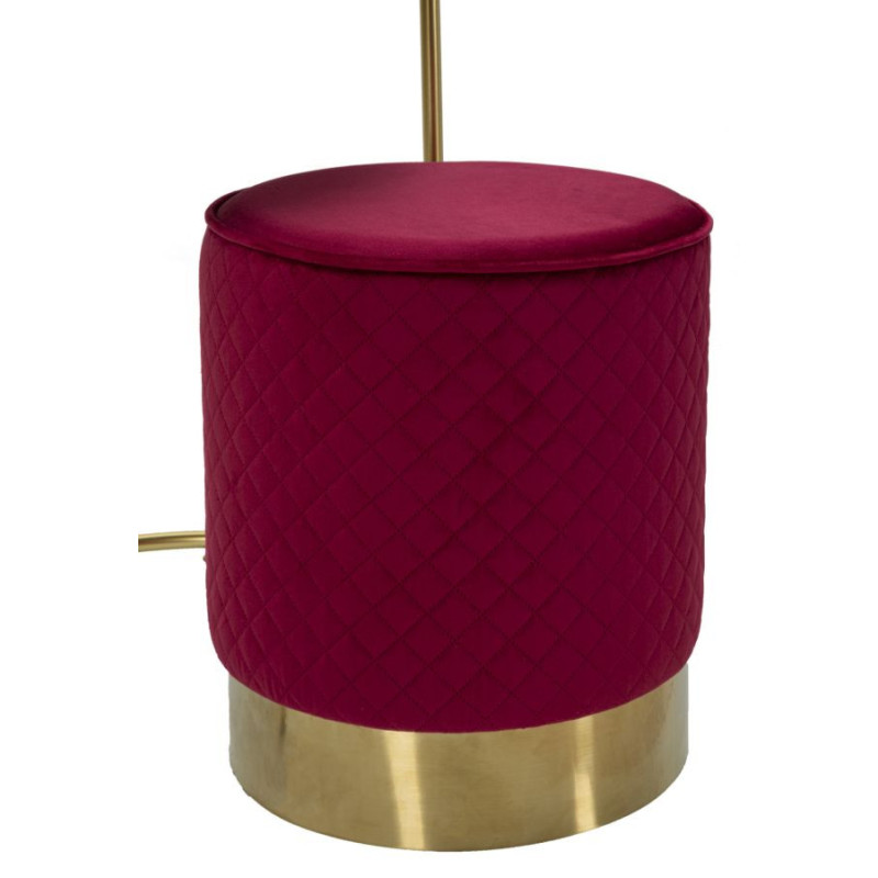 Comodino/toletta Con Puff Vellit Rosso cm ø 52x70 - ø 36x39