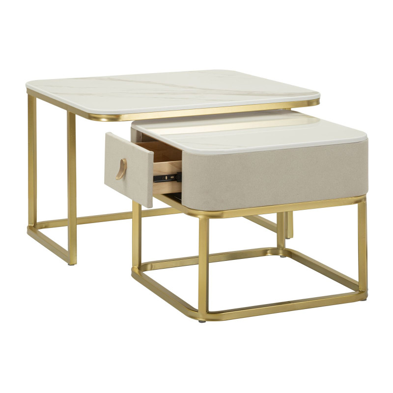 Tavoli Da Caffe' Beauty Coppia cm 70x70x48-50x50x43,5