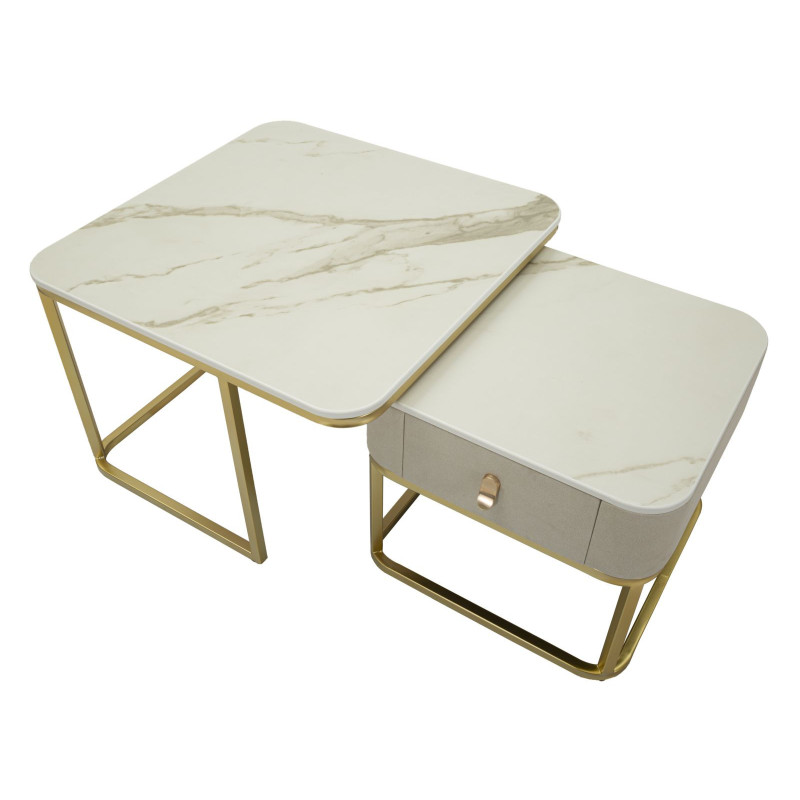Tavoli Da Caffe' Beauty Coppia cm 70x70x48-50x50x43,5