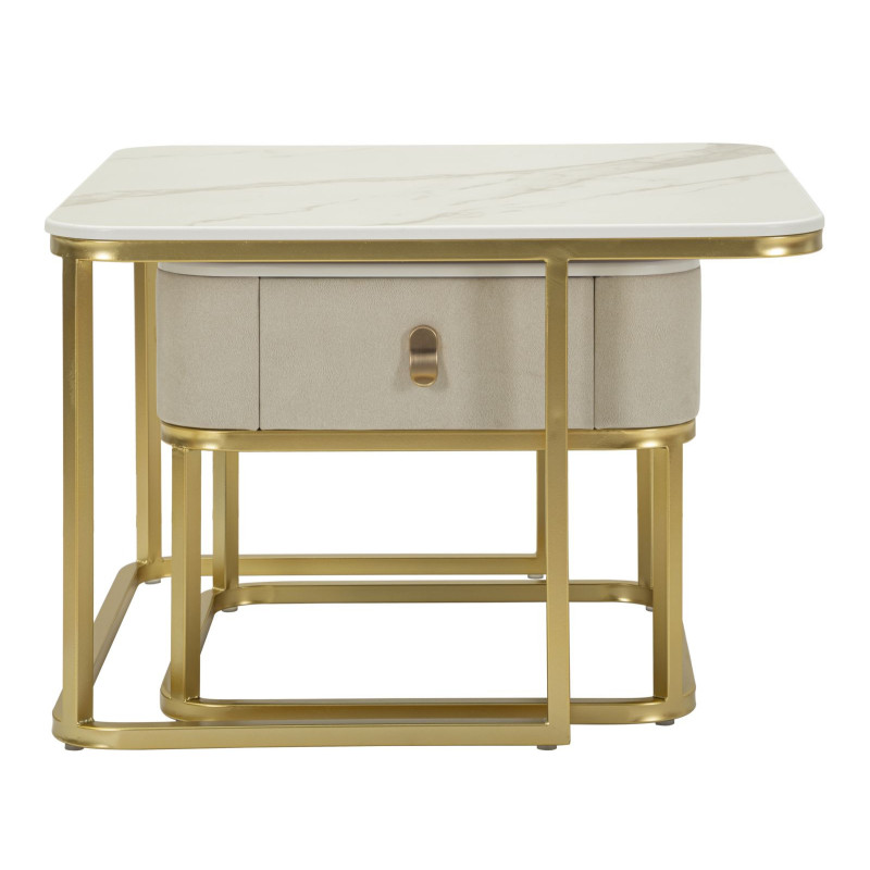 Tavoli Da Caffe' Beauty Coppia cm 70x70x48-50x50x43,5