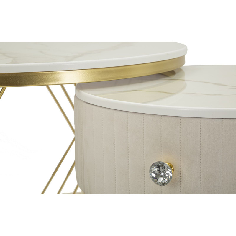 Tavoli Da Caffe' Votix Coppia cm ø 70x48-50x43,5