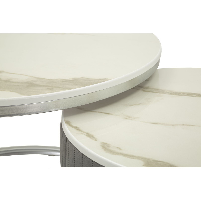 Tavoli Da Caffe' Greys Coppia cm ø 70x45-50x40