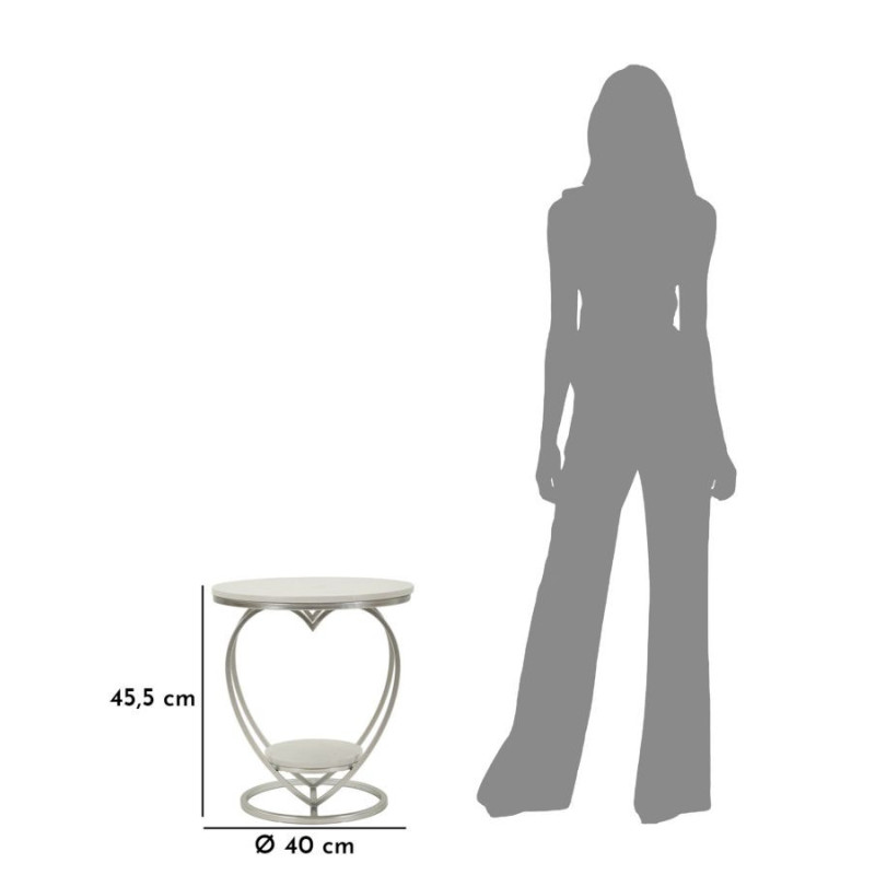 Tavolinetto Heart Argento cm ø 40x45,5