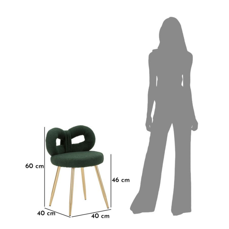 Sedia Mini Ilary Verde cm ø 40x67 (altezza Seduta cm 46)