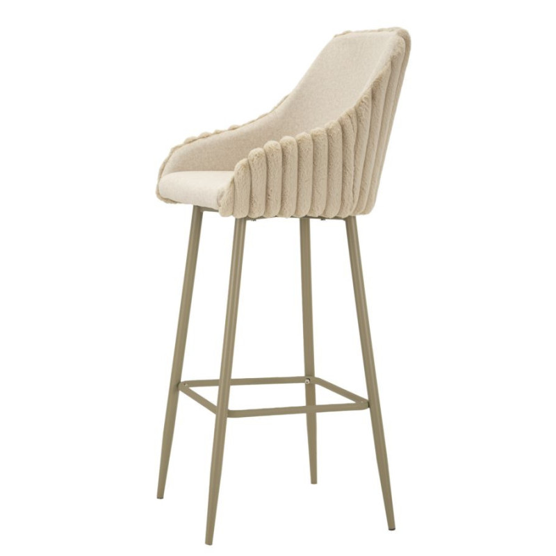 Sgabello Bar Alaska -a- Crema Set 2 Pz cm 52x46x111 (altezza Seduta cm 78)