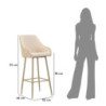 Sgabello Bar Alaska -a- Crema Set 2 Pz cm 52x46x111 (altezza Seduta cm 78)
