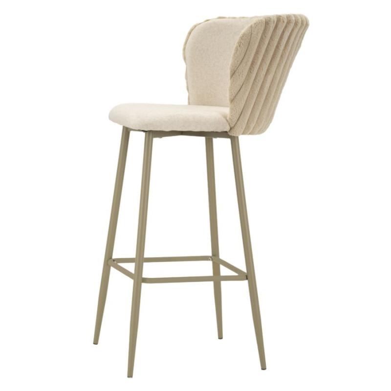 Sgabello Bar Alaska -b- Crema Set 2 Pz cm 55x58x106 (altezza Seduta cm 77)