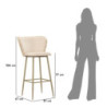 Sgabello Bar Alaska -b- Crema Set 2 Pz cm 55x58x106 (altezza Seduta cm 77)