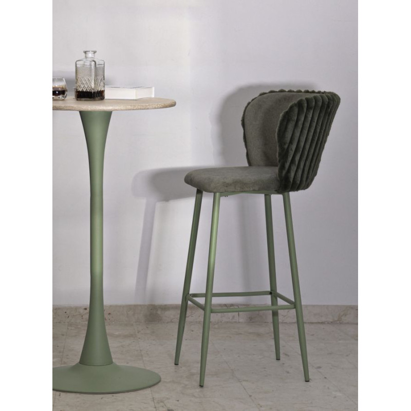 Sgabello Bar Alaska -b- Verde Set 2 Pz cm 55x58x106 (altezza Seduta cm 77)