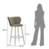 Sgabello Bar Alaska -b- Verde Set 2 Pz cm 55x58x106 (altezza Seduta cm 77)