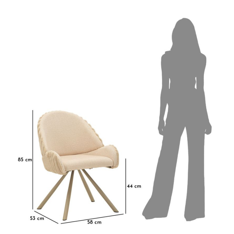 Sedia Stoccolma -a-crema Set 2 Pz cm 58x53x85