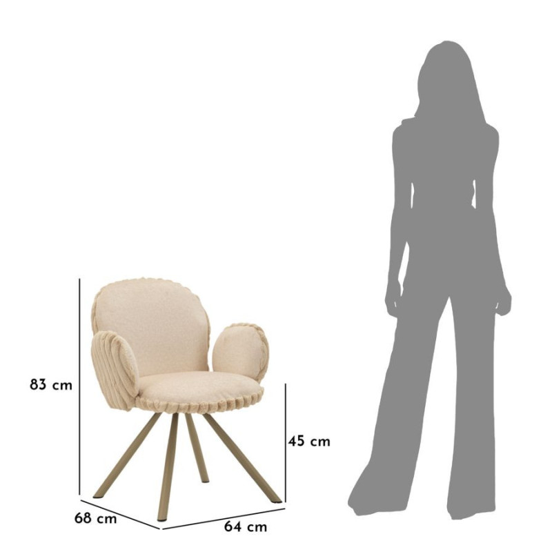 Sedia Stoccolma -b-crema Set 2 Pz cm 64x68x83 (altezza Seduta cm 45)