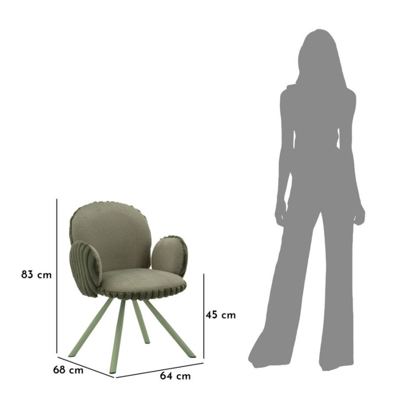 Sedia Stoccolma -b- Verde Set 2 Pz cm 64x68x83 (altezza Seduta cm 45)