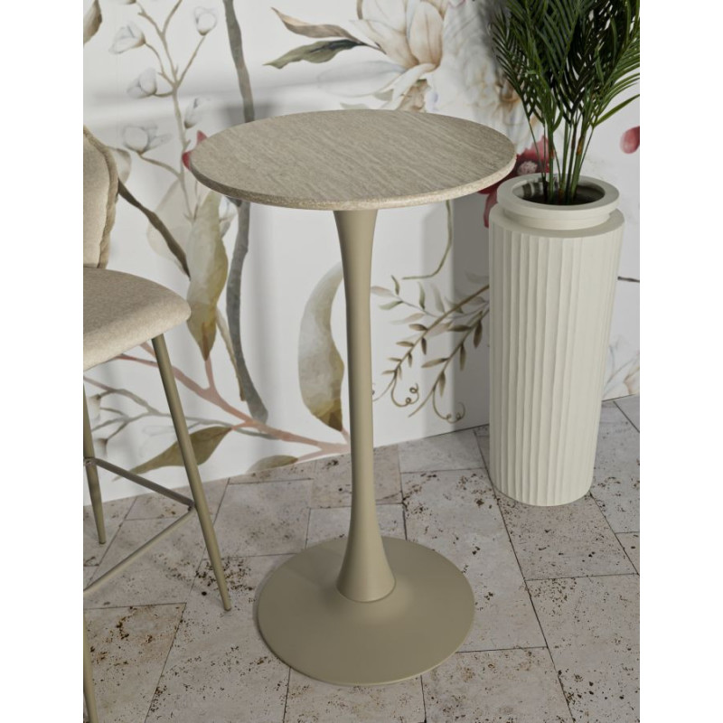 Tavolo Bar Alaska Crema cm ø 60x106