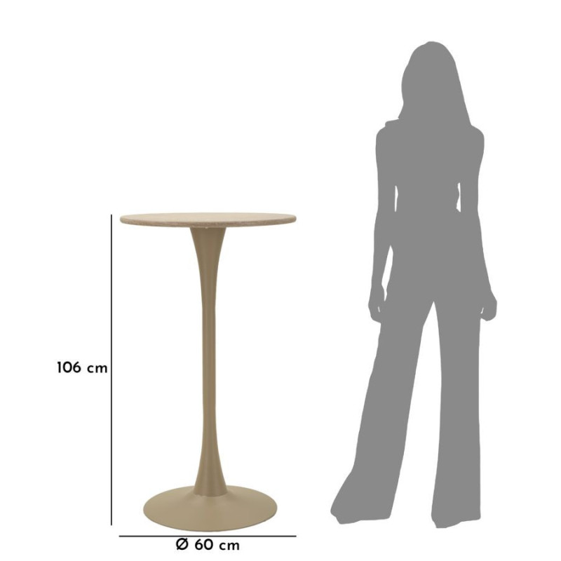 Tavolo Bar Alaska Crema cm ø 60x106