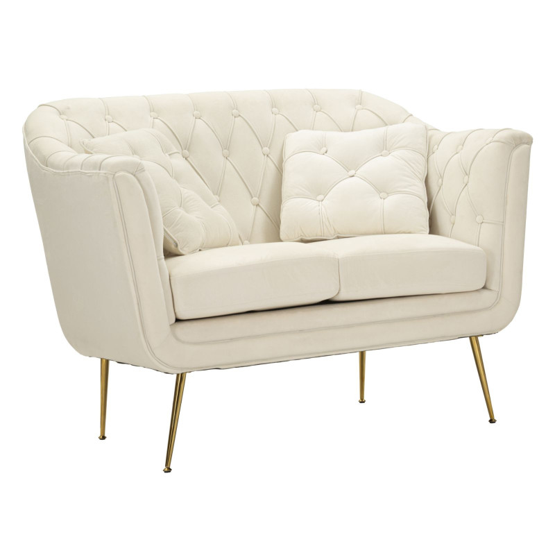 Divanetto Budapest Crema Con Cuscini cm 130x83x91