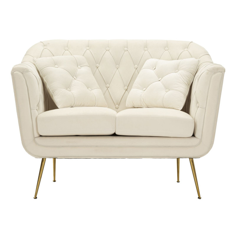 Divanetto Budapest Crema Con Cuscini cm 130x83x91