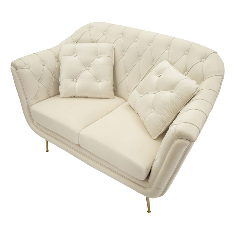 Divanetto Budapest Crema Con Cuscini cm 130x83x91