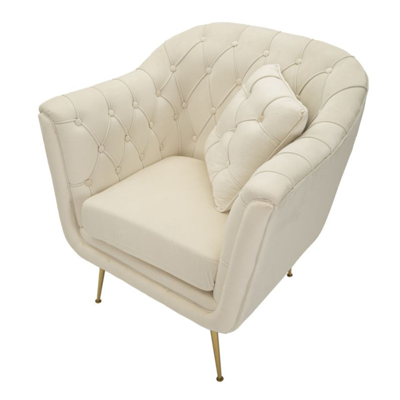 Poltrona Budapest Crema Con Cuscino cm 88x83x91