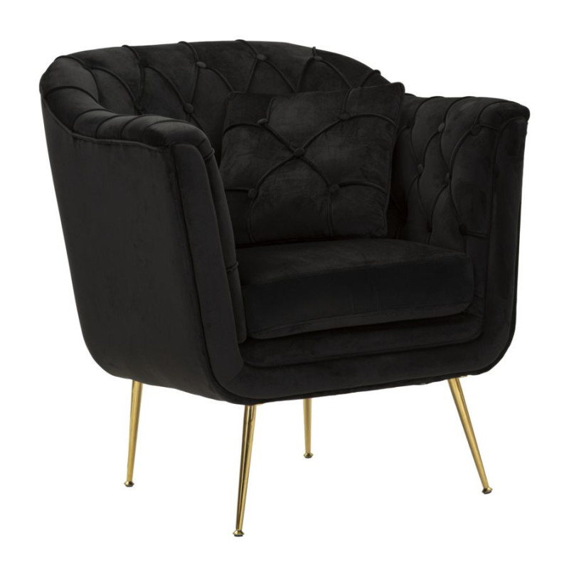 Poltrona Budapest Nera Con Cuscino cm 88x83x91