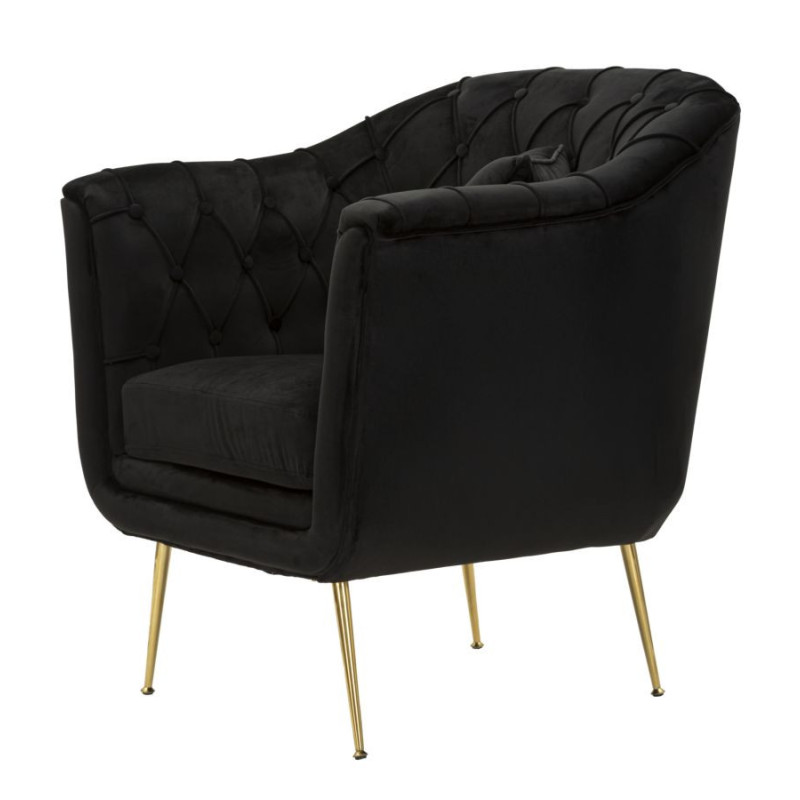 Poltrona Budapest Nera Con Cuscino cm 88x83x91