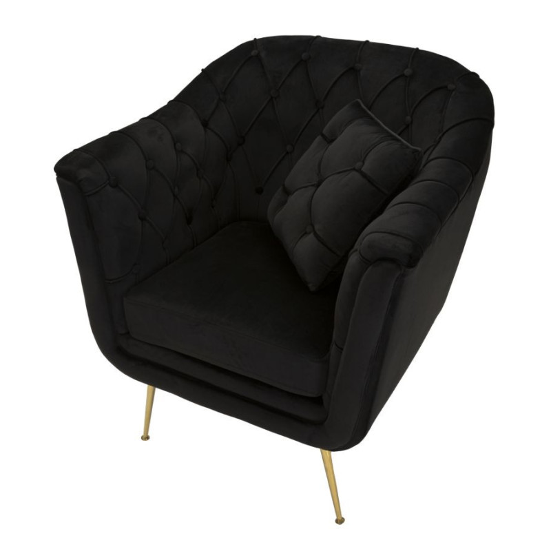 Poltrona Budapest Nera Con Cuscino cm 88x83x91