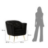 Poltrona Budapest Nera Con Cuscino cm 88x83x91
