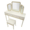 Toletta Camille Con Specchio E Sgabello Bianca cm 120x37x79-104x2,5x56-44x34x48
