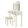 Toletta Camille Con Specchio E Sgabello Bianca cm 120x37x79-104x2,5x56-44x34x48
