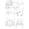 Toletta Camille Con Specchio E Sgabello Bianca cm 120x37x79-104x2,5x56-44x34x48