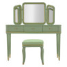 Toletta Camille Con Specchio E Sgabello Verde cm 120x37x79-104x2,5x56-44x34x48