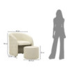 Poltrona Con Puff Zagabria cm 76x75x80-ø 47x35