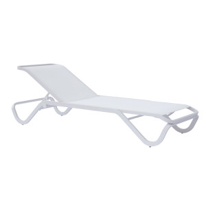 Lettino Vieste Alluminio Bianco E Text Bianco Impilabile Moia