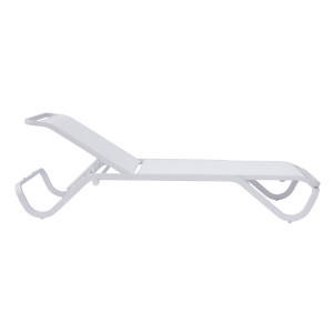 Zoom Lettino Vieste Alluminio Bianco E Text Bianco Impilabile Moia