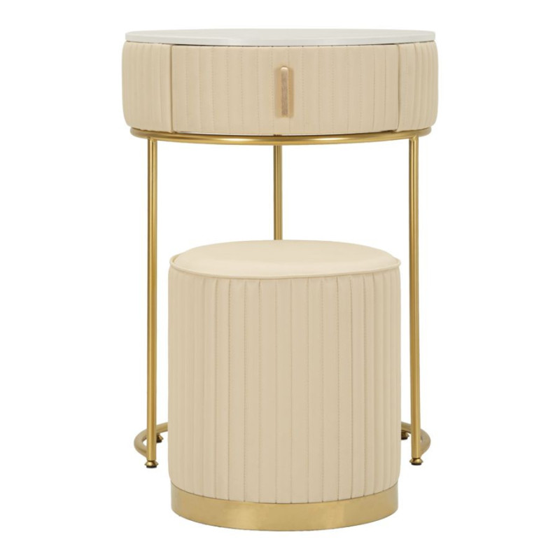 Comodino/toletta Con Puff Pok cm ø 52x70 - ø 36x39