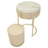 Comodino/toletta Con Puff Pok cm ø 52x70 - ø 36x39